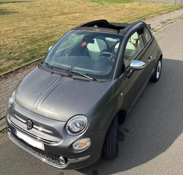 Fiat 500C 2020 en excellent état, Autos, Fiat, Cuir, Argent ou Gris, Boîte manuelle, Noir