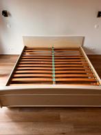 Tweepersoons bed + 2 lattenbodems (zonder matrassen), Enlèvement, Utilisé, 180 cm, Bois