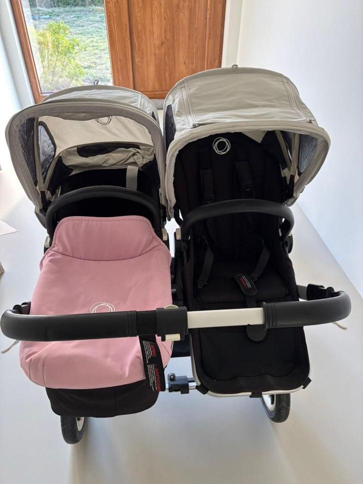 Bugaboo Donkey duo compleet | Meerijdplank + extra kappen, Enfants & Bébés, Buggys, Comme neuf, Autres marques, Modèle duo, Protection de pluie