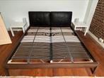 Bedframe met matrasspanners 180 x 200 cm, Huis en Inrichting, Slaapkamer | Bedden, Ophalen, Modern, landelijk, Bruin, Tweepersoons