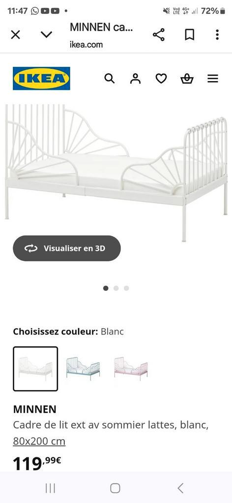 Lit enfants adjustable 80 x 200mm, Kinderen en Baby's, Kinderkamer | Bedden, Zo goed als nieuw, Ophalen of Verzenden