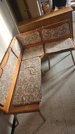Houten hoekbank + tafel, Huis en Inrichting, Ophalen