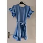 Blauw ruffle jurkje met structuur dessin van H&M maat M, Vêtements | Femmes, Robes, Taille 38/40 (M), Bleu, H&M, Envoi