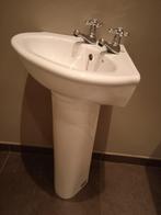 Lavabo inclusief twee retro kranen, Ophalen, Zo goed als nieuw, Steen, Wastafel