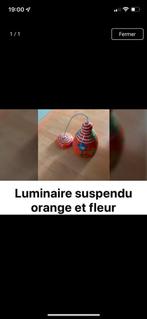 Luminaire suspendu chambre Enfant orange et fleurs, Comme neuf