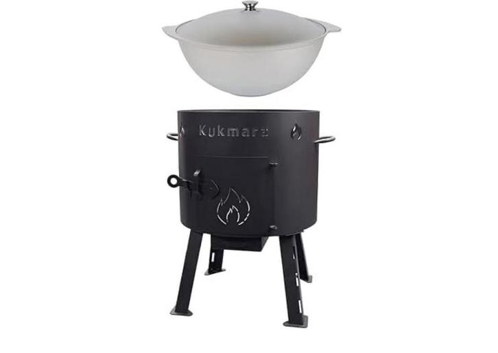 Kukmara Kit – Uchag with Kazan Open 12 L Camping Barbecue, Tuin en Terras, Houtskoolbarbecues, Zo goed als nieuw, Ophalen