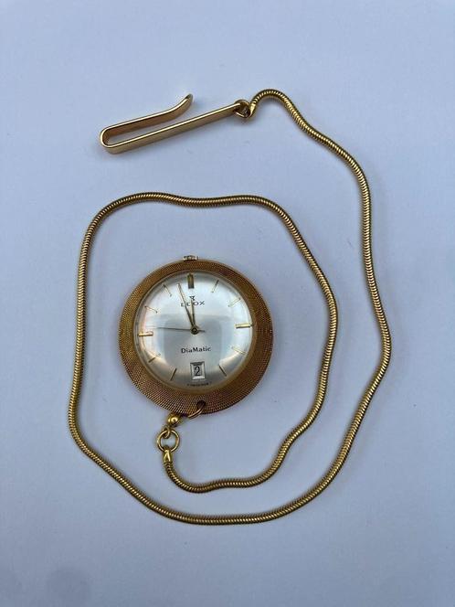 Vintage Edox DiaMatic zakuurwerk Swiss Made + horlogeketting, Bijoux, Sacs & Beauté, Montres | Anciennes | Antiquités, Montre de poche