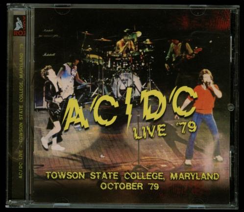 Cd AC/DC - Live '79, Towson State College, Maryland, CD & DVD, CD | Hardrock & Metal, Comme neuf, Envoi