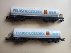 Twee tweeassige wagons Feldschlossenbier, Wisselstroom, Gebruikt, Wagon, Ophalen of Verzenden