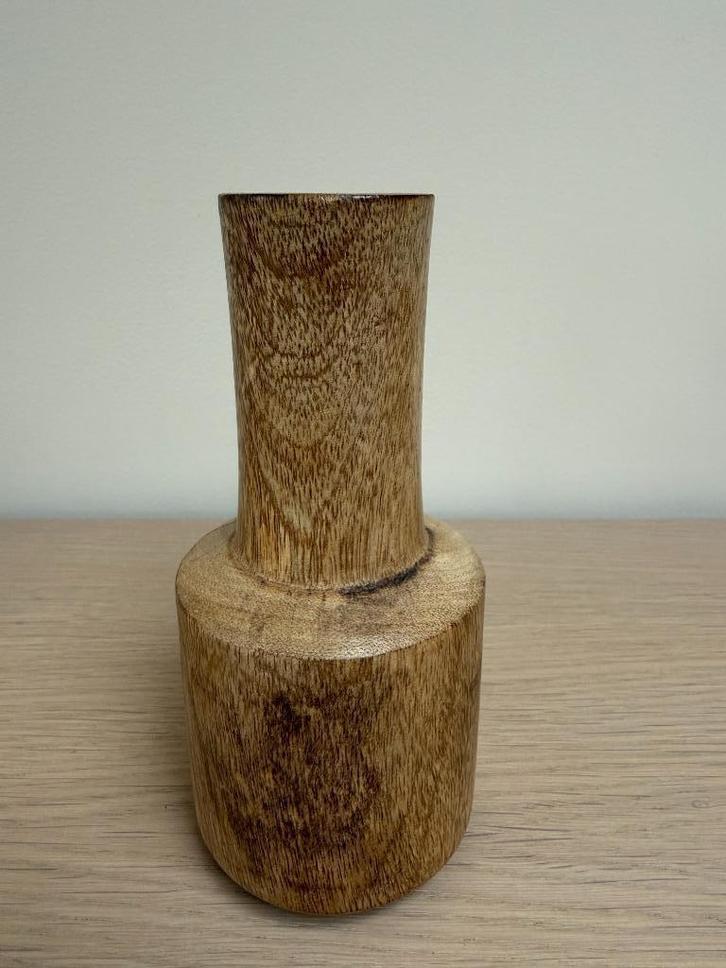Houten vaasje, Huis en Inrichting, Woonaccessoires | Vazen, Zo goed als nieuw, Overige kleuren, Minder dan 50 cm, Overige materialen