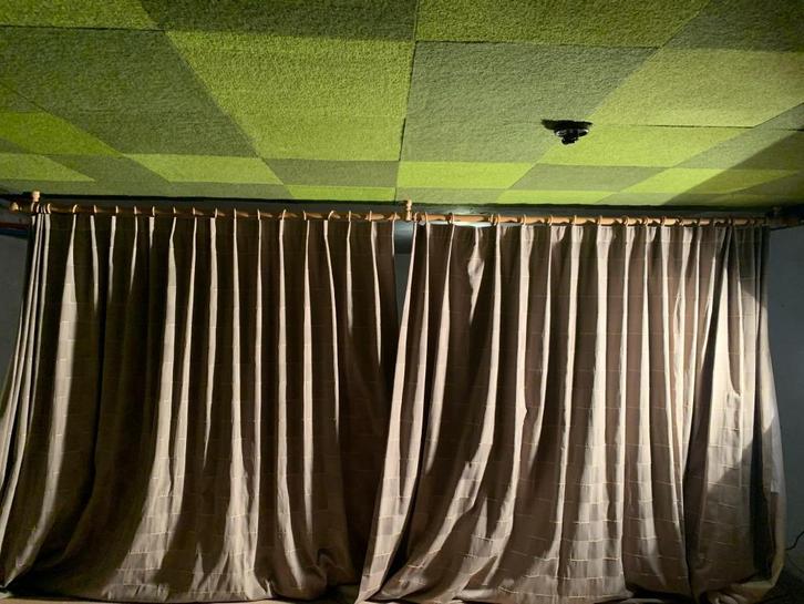 Grote grijze gordijnen, Huis en Inrichting, Stoffering | Gordijnen en Lamellen, Gebruikt, 200 cm of meer, 150 tot 200 cm, Grijs