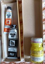 Tube couleur FILA jaune / noire, Pot de gouache TALENT jaune, Collections, Enlèvement ou Envoi, Utilisé