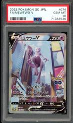 Mewtwo V PSA 10 - 074/071 - Japanese Pokemon GO 2022, Hobby en Vrije tijd, Ophalen of Verzenden, Zo goed als nieuw, Losse kaart