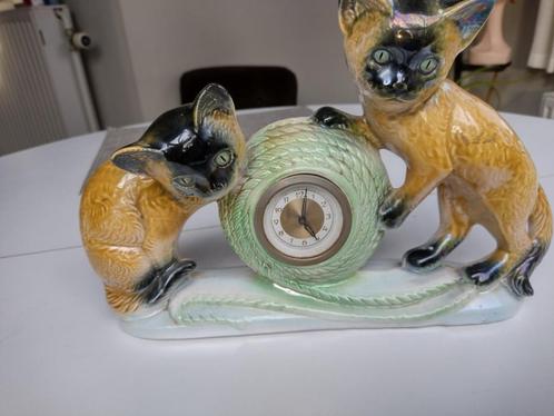 Jema Holland 432 - Keramische klok - Paar Siamese kittens, Antiek en Kunst, Antiek | Keramiek en Aardewerk, Ophalen of Verzenden