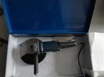 POWERplus angle grinder/slijpschijf + blauwe metalen koffer, Ophalen, Gebruikt, 1000 watt of meer, Rechte handslijpmachine
