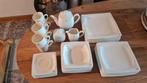 6 delig wit servies porselein- Chris Janssens, Huis en Inrichting, Ophalen, Gebruikt, Porselein, Bord(en)