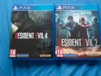 Resident Evil 2 en4 remake:gloednieuw,maar zonder verpakking, Games en Spelcomputers, Games | Sony PlayStation 4, Ophalen, Nieuw