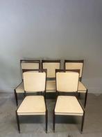 Vintage stoelen met witte bekleding, Huis en Inrichting, Ophalen of Verzenden, Zo goed als nieuw