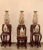 3 BIG & 3 SMALL VASES WITH MOTIFS OF ARITA JAPAN STYLE, Ophalen