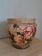 Vintage sierpot beschilderd met rozen, Ophalen, Gebruikt