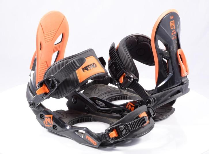 S M snowboard bindingen NITRO FREESTYLE CUSTOM 2022, Sport en Fitness, Snowboarden, Gebruikt, Bindingen, Verzenden