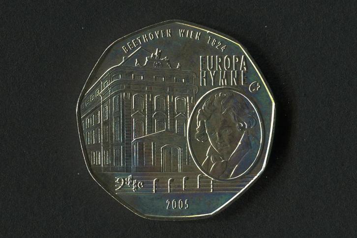 Oostenrijk 5 euro  2005 Beethoven zilver 800/1000, Postzegels en Munten, Munten | Europa | Euromunten, Setje, 5 euro, Oostenrijk