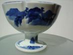 Antiek Japans porselein ARITA cobalt blue white stemcup bowl, Ophalen of Verzenden