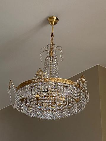 luxe kristallen kroonluchter, Huis en Inrichting, Ophalen, Zo goed als nieuw, Glas