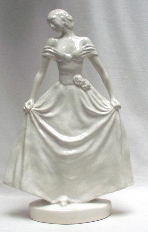 Craquelé Beeld - Barjanski Catherine - Boch Frères., Antiek en Kunst, Antiek | Keramiek en Aardewerk, Ophalen of Verzenden