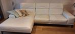 Witte natuzzi, lederen zetel. Bijna 10 jaar. Goede staat!!, Huis en Inrichting, Ophalen, Gebruikt, Leer