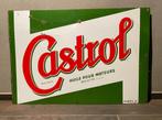 GEËMAILLEERDE PLAAT VAN CASTROL - MOTOROLIE, Ophalen of Verzenden, Gebruikt, Reclamebord