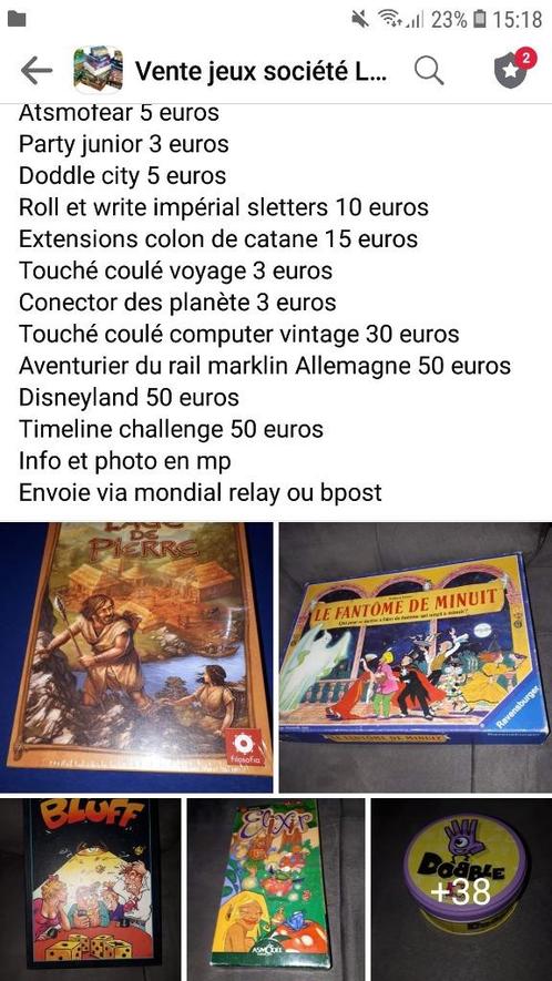 Jeux société, Hobby en Vrije tijd, Gezelschapsspellen | Bordspellen, Ophalen of Verzenden
