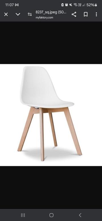 6 witte Scandinavische stoelen, Huis en Inrichting, Stoelen, Wit, Nieuw, Scandinave, Vijf, Zes of meer stoelen