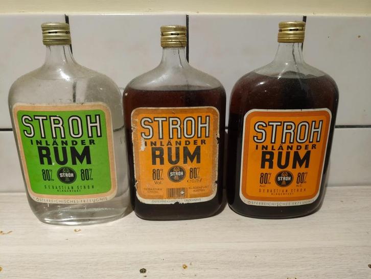 Stroh rum 80% Oude flessen, Verzamelen, Wijnen, Nieuw, Overige typen, Overige gebieden, Vol, Ophalen of Verzenden