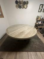 Rond eettafel van 4cm massief eikenhout, Huis en Inrichting, Rond, Eikenhout, Zo goed als nieuw, Ophalen