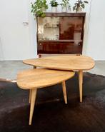Set van twee vintage salontafels, Huis en Inrichting, Tafels | Salontafels, Ophalen, 50 tot 75 cm, Vintage, Zo goed als nieuw