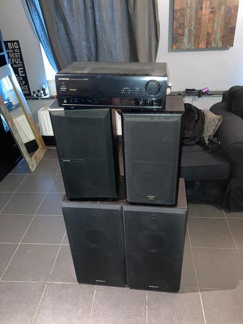 Set van 4 3l speakers en een pionierversterker, Audio, Tv en Foto, Versterkers en Ontvangers, Gebruikt