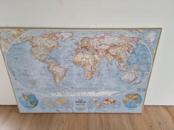 Wereldkaart 148x99cm. National geographic, world map beschikbaar voor biedingen