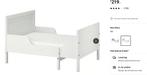 Meegroeibed Peuterbed Ikea Sundvik wit, Ophalen, 70 tot 85 cm, 140 tot 160 cm, Zo goed als nieuw