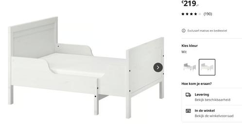 Peuterbed Ikea Sundvik wit + matras + dons + beschermer, Kinderen en Baby's, Kinderkamer | Bedden, Zo goed als nieuw, 140 tot 160 cm