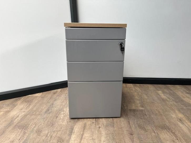 Metalen standcontainer dossierlade + pennenlade (aluminium), Computers en Software, Laptoptafels, Ophalen of Verzenden