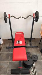 verstelbare fitnesbank en rek en alle toebehoren, Sport en Fitness, Ophalen, Zo goed als nieuw