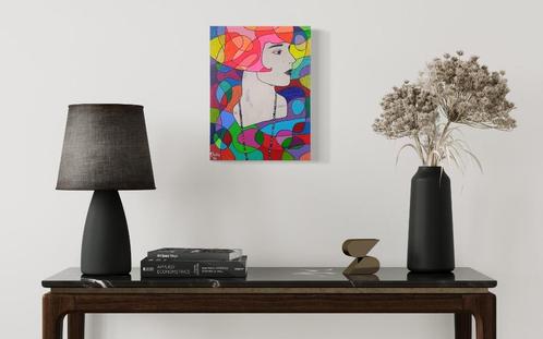 „Louise Brooks in kleur”, Antiek en Kunst, Kunst | Schilderijen | Abstract, Ophalen of Verzenden