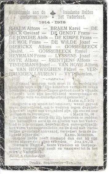 RP Gedachtenis Baselsche Helden 1914-1918 beschikbaar voor biedingen