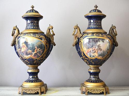 19e eeuwse keramiek/bronzen vaas, Antiek en Kunst, Antiek | Vazen, Ophalen