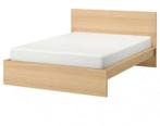 IKEA Malm bedframe 160 x 200 cm eiken look incl. lattenbodem, 160 cm, Gebruikt, Bruin, Eiken hout look
