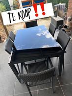 Tuintafel inclusief 6 stoelen, Ophalen, Gebruikt, Rechthoekig, Aluminium