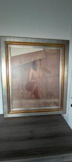 Belle peinture à l'huile sur panneau, femme nue, Enlèvement ou Envoi