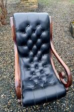 Authentieke Chesterfield zetel, Huis en Inrichting, Ophalen, Zo goed als nieuw, Eenpersoons, Hout