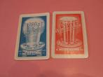 2 oude speelkaarten Brouwerij Meiresonne , Gent (140), Verzamelen, Speelkaarten, Jokers en Kwartetten, Ophalen of Verzenden, Zo goed als nieuw